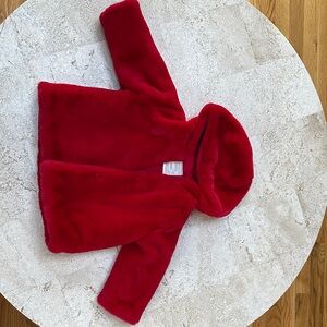 First Impressions Bright Red Faux Fur Coat